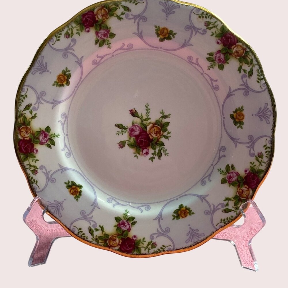 VTG Royal Albert Rose Cameo Violet Salad Dessert Plate Bone China 2003 England 8